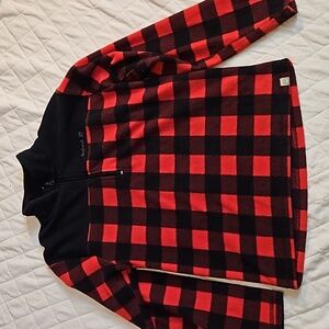 Boys Avalanche m(10/12) plaid 1/4 zip fleece